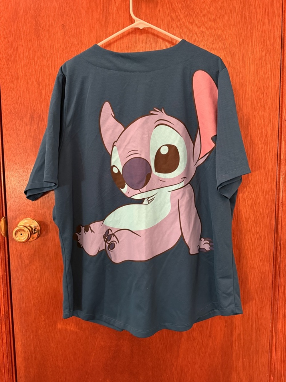 Disney Teal Stitch Button-Front Baseball Shirt - Picture 5 of 5